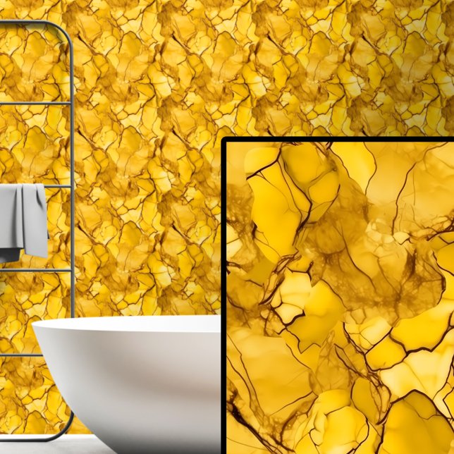 Bright Amber Orange Gold Marbled  Wallpaper (Creator Uploaded)