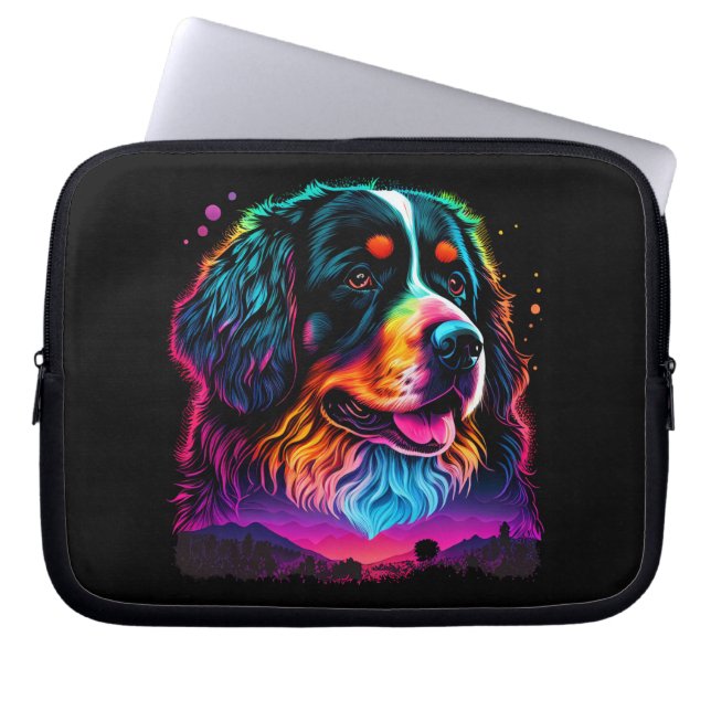 Bright and Beautiful Bernese Mountain Dog Laptop Sleeve (Front)