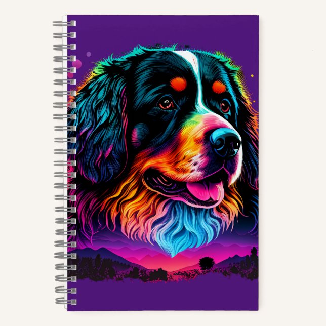 Bright and Beautiful Bernese Mountain Dog Notebook (Front)