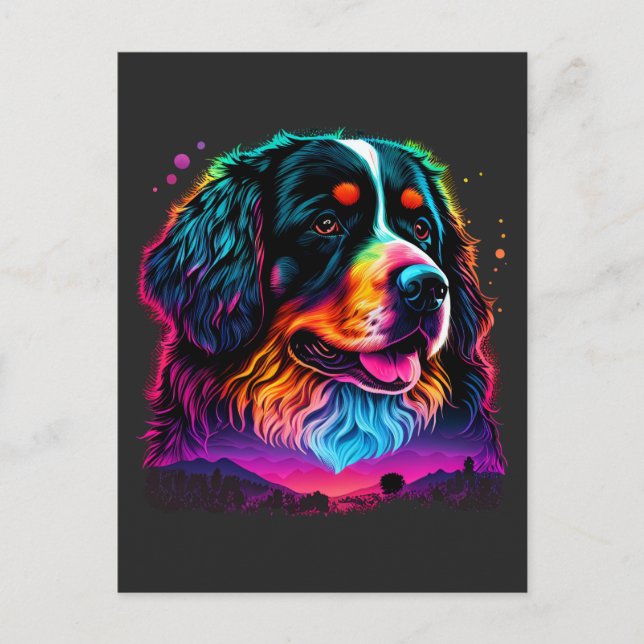 Bright and Beautiful Bernese Mountain Dog Postcard (Front)