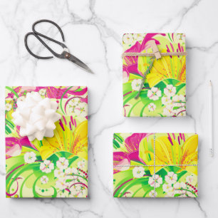 Bright and Beautiful Flower Garden Wrapping Paper Sheet