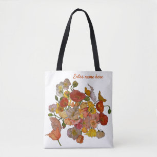 Bright and beautiful poppy watercolour tote bag