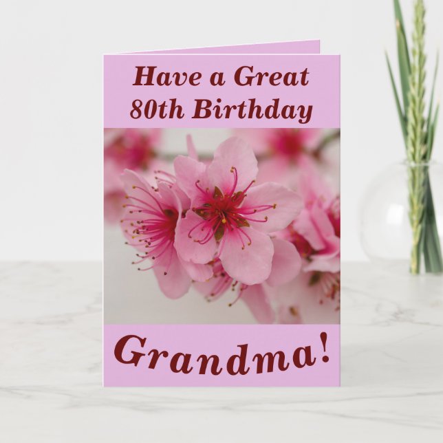 Bright and Bold 80th Birthday Card for Grandma (Front)