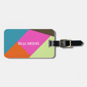 Bright and Bold Colour Blocks Luggage Tag