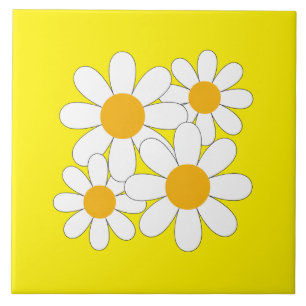 Bright and Bold Daisy Ceramic Tile