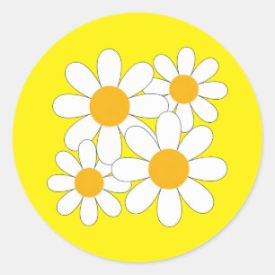 Bright and Bold Daisy Classic Round Sticker