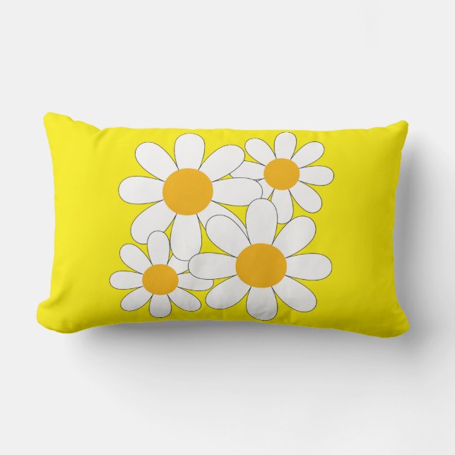 Bright and Bold Daisy Lumbar Cushion (Front)