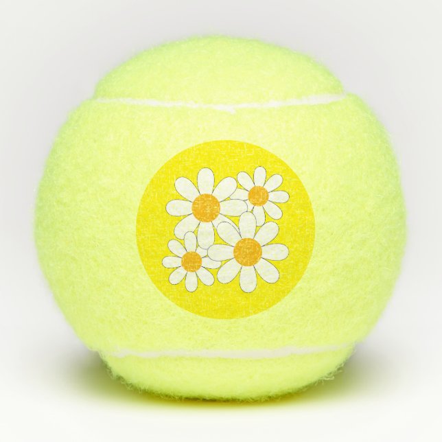 Bright and Bold Daisy Tennis Balls (Front)