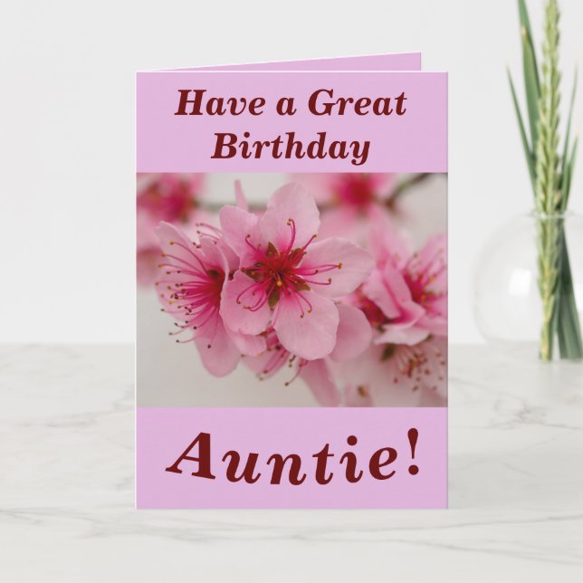 Bright and Bold Floral Birthday Card for Auntie (Front)