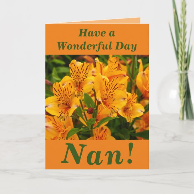 Bright and Bold Floral Birthday Card for Nan (Front)