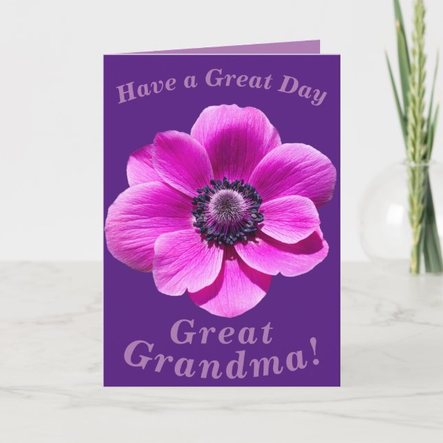 Bright and Bold Floral Birthday Card Great Grandma (Front)