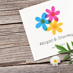 Bright and Bold Hippie Flowers Spring Wedding Napkin