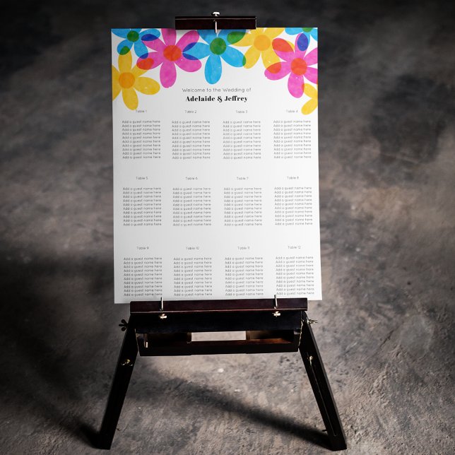 Bright and Bold Hippie Flowers Spring Wedding Poster (Creator Uploaded)