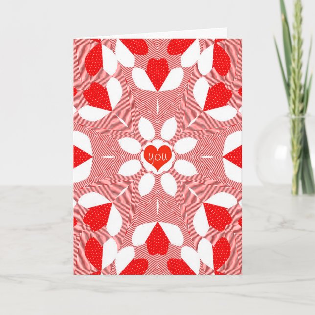 Bright and Bold Radiating Hearts Card (Front)