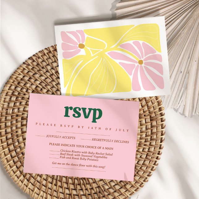 Bright and bold Retro rsvp card (Creator Uploaded)