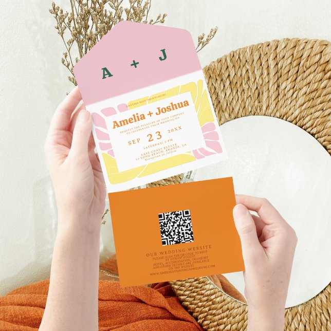 Bright and bold Retro Wedding Invitation (Creator Uploaded)