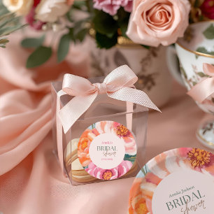 bright and bold vibrant floral bridal shower classic round sticker