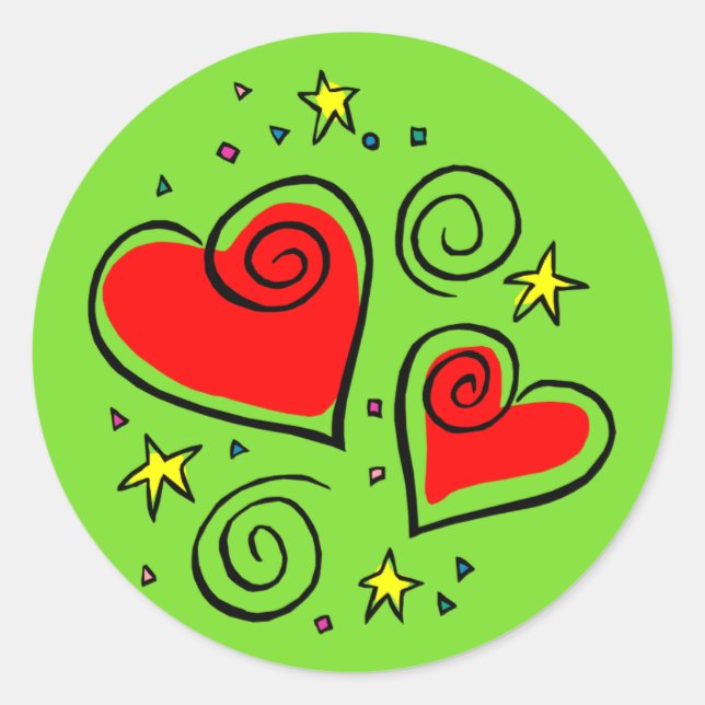Bright and Breezy Hearts Stickers (Front)