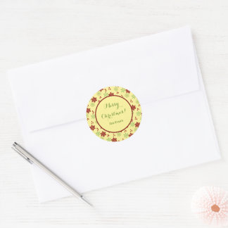 Bright and Cheerful Christmas Snowflake Classic Round Sticker