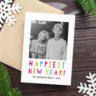 Bright and Cheerful New Year Photo Card