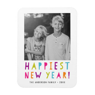 Bright and Cheerful   New Year Photo Magnet