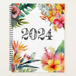 Bright and Cheerful Tropical Flower Planner
