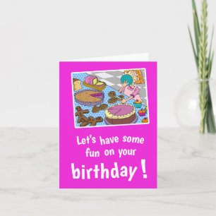 Bright and cheery birthday card for girls
