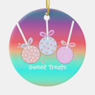 Bright and Cheery Cake Pops Ceramic Tree Decoration