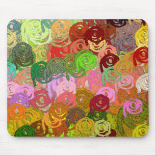 BRIGHT AND CHEERY MULTI-COLORED SWIRLS MOUSE PAD