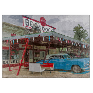 Bright and Cheery Old Car Kitchen Cutting Board