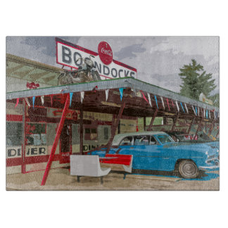 Bright and Cheery Old Car Kitchen Cutting Board