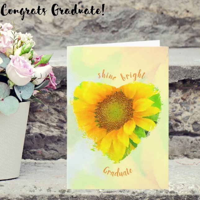 Bright and Cheery Yellow Sunflower Graduation Card (Creator Uploaded)
