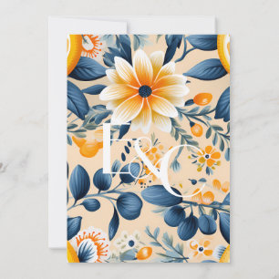Bright And Citrus Floral Wedding Invitation