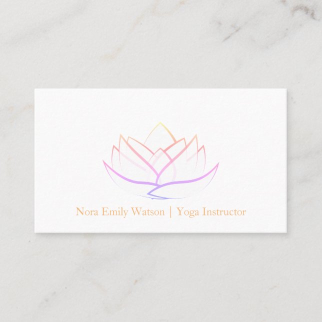 Bright and Clean Lotus Flower Business Card (Front)