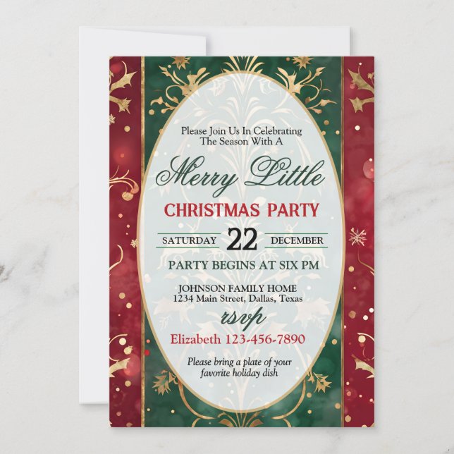 Bright and Colorful Christmas Party Invitation (Front)