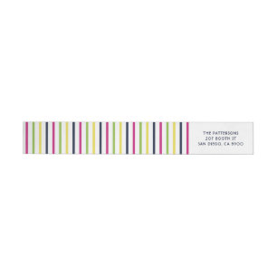 Bright and Colorful Stripes Pattern Wrap Around Label
