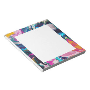 Bright and Colourful Abstract Marbling Notepad
