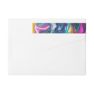 Bright and Colourful Abstract Marbling Wrap Around Label