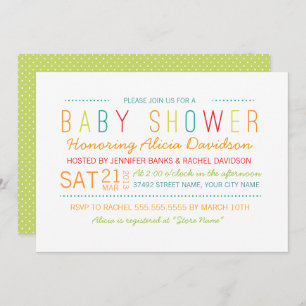 Bright and Colourful Baby Shower Invite
