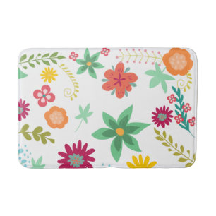 Bright and Colourful Big Flower Art Bath Mat