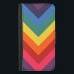 Bright and Colourful Chevron Retro Rainbow Samsung Galaxy S5 Wallet Case<br><div class="desc">Bright and Colourful Chevron Retro Rainbow pattern</div>