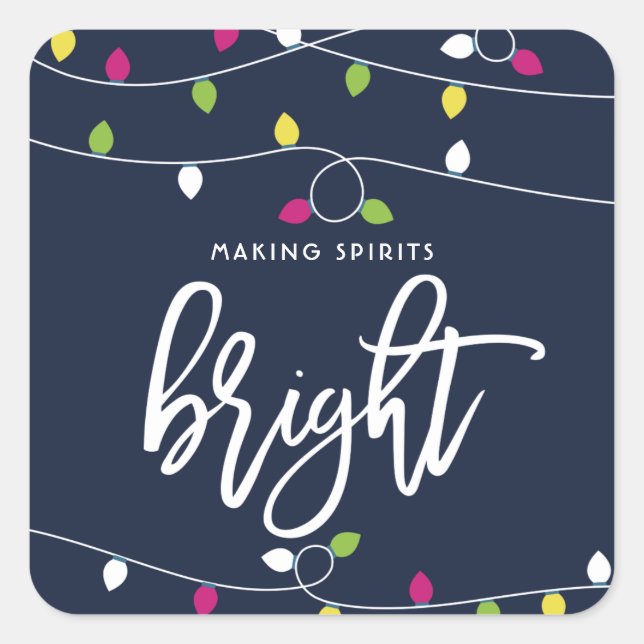 Bright and Colourful Christmas Lights Sticker (Front)