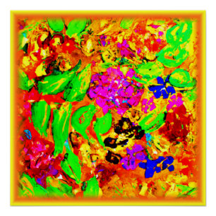 Bright And Colourful Flowers Art. Buy Now Poster