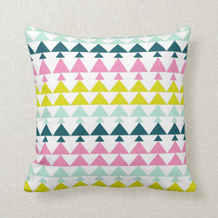 Bright and Colourful Geometric Triangle Pattern Cushion