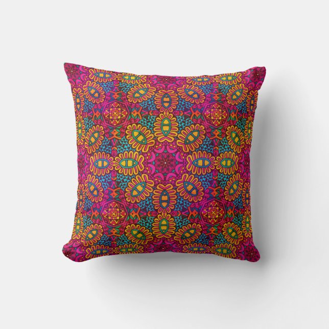 Bright And Colourful Mandala  Cushion (Front)