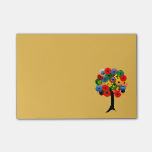 Bright and Colourful Mechanical Gear Tree Post-it Notes
