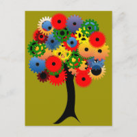 Bright and Colourful Mechanical Gear Tree