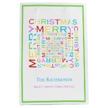 Bright and Colourful Merry Christmas Typography