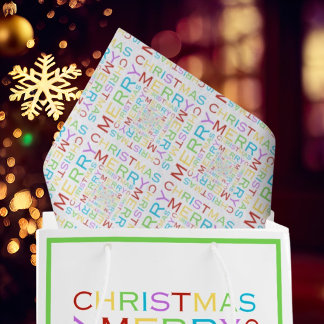 Bright and Colourful Modern Merry Christmas wishes Tissue Paper