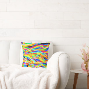 Bright And Colourful Neon Pattern Art Cushion